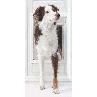 Photo 1 of * MINOR DAMAGE* Perfect Pet VIP 78" Vinyl Patio Door in White, 16IN X 2.5IN X 79IN, X-Large, White
