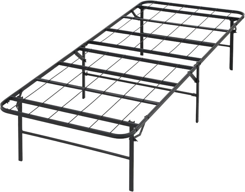 Photo 1 of * SEE NOTES* Bed Frame, Foldable Metal Platform Bed Frame Mattress Foundation Box Spring Replacement Heavy Duty Steel Middle Bracing Strengthening Metal for Home, Office, 14 Inch High, Black, Twin

