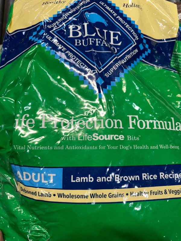 Photo 2 of *BB 4 AUG. 2025//SMALL OPENINGS** Blue Buffalo Life Protection Formula Adult Dry Dog Food, Helps Build and Maintain Strong Muscles, Made with Natural Ingredients, Lamb & Brown Rice Recipe, 30-lb. Bag