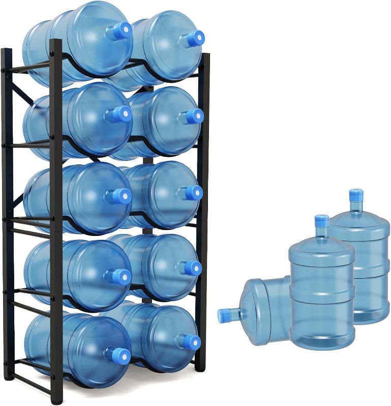 Photo 1 of * PARTS ONLY* 5 Gallon Water Bottle Holder for 10 Bottles, 5 Tiers Heavy-Duty Water Cooler Jug Rack with Reinforcement Frame for Home, Office, Restaurant
