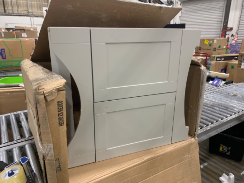 Photo 6 of **Parts Only** Spring Mill Cabinets Zarna 31 Inch Bathroom Vanity with  2-Door Cabinet, 31" W x 18.78" D x 36.63" H, Gray