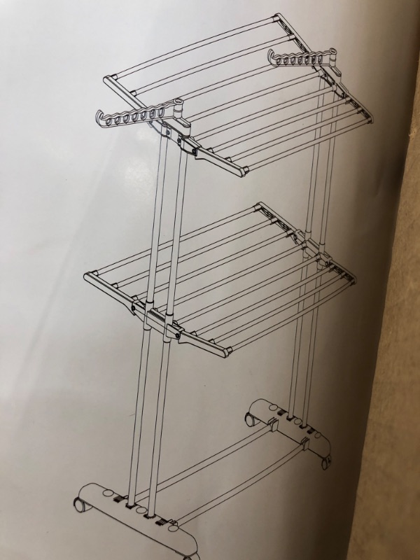 Photo 1 of * MISSING PARTS* ROLLING GREY PLASTIC COLLAPSABLE 3 SHELF RACK