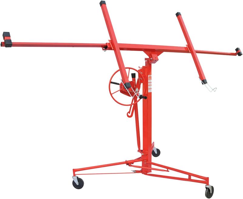 Photo 1 of * SEE NOTES* Drywall Lift 11' Drywall Panel Hoist Construction Rolling Caster Wheel Lockable Tool Jack Lifter Jack Drywall Lift Construction Tools (Red)
