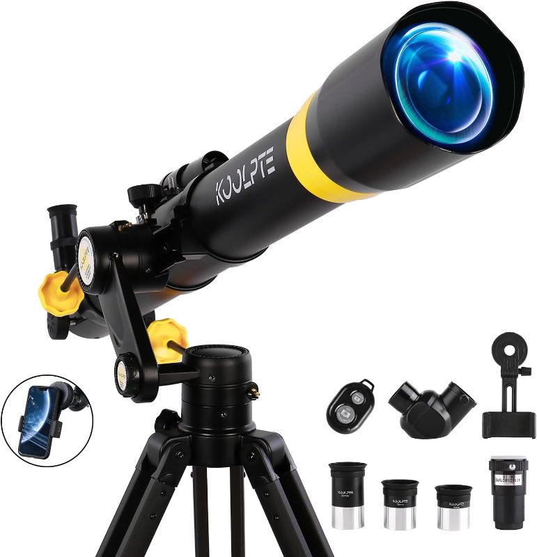 Photo 1 of *NEW* Telescope 90mm Aperture 900mm - High Precision Adjustment Vertisteel AZ Mount Base, Magnification 45-450x, Wireless Remote, Phone Adapter - Ideal for Astronomy Enthusiasts and Beginners (Black)
