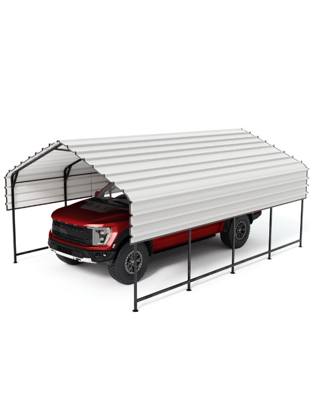 Photo 1 of *****THIS IS ONLY ONE BOX******
GarveeLife 21' x 13' x 10' Metal Carport Heavy Duty, 27 Ga. Steel Roof and 16 Ga. Reinforced Frame, Permanent Shed for Agricultural Machinery, Carport for Cars, Boats, Trucks, and Tractors