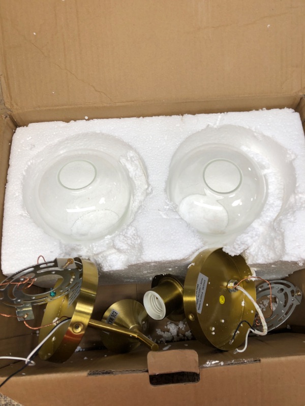 Photo 2 of ***USED - LIKELY MISSING PARTS - UNABLE TO VERIFY FUNCTIONALITY***
Hamilyeah Gold Sconces Wall Lighting Set of 2, Bathroom Wall Lighting Fixtures Brass, Modern and Vintage Wall Lights with Clear Champagne Glass Shade for Bedroom,Fireplace,Hallway,Kitchen