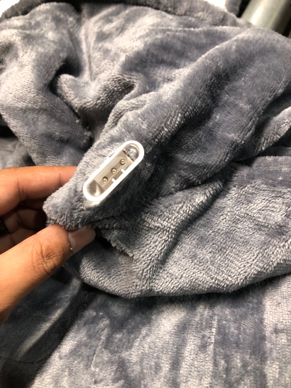Photo 1 of **MISSING POWER CORD ONLY HAS BLANKET** Homemate Heated Blanket Electric Throw - 50"x60" Heating Blanket Throw 1/2/4/6/8 Hours Auto-off 10 Heat Level Heat Blanket Over-heat Protection Flannel Sherpa Heater Blanket Electric ETL Certification Light Grey 50 