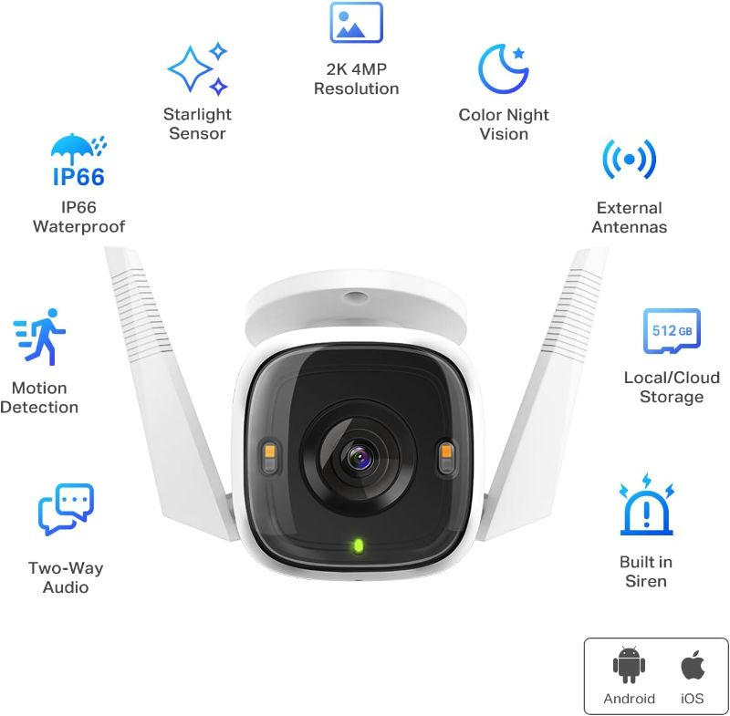 Photo 3 of (READ FULL POST) TP-Link Tapo Smart Outdoor Home Security Wi-Fi Camera with 24/7 Recording, C320WS