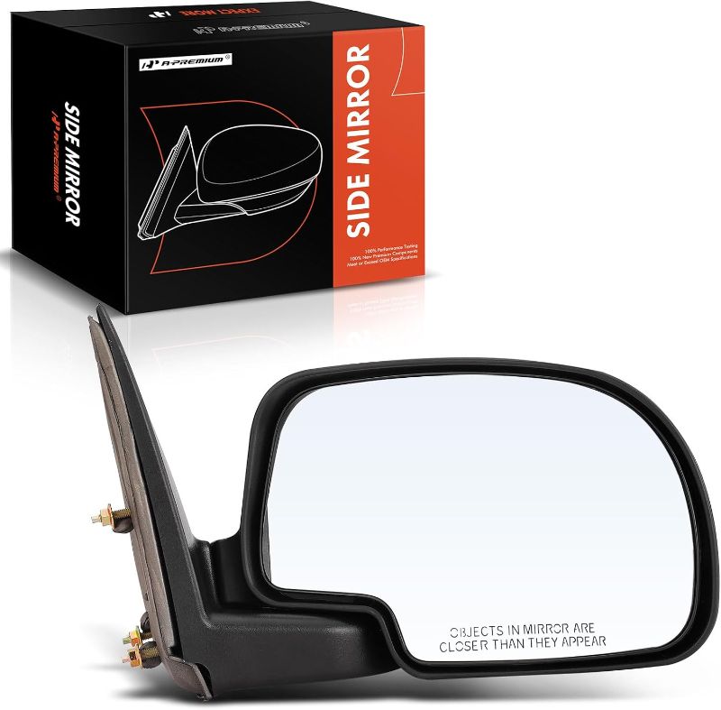 Photo 1 of A-Premium Pair (2) Driver and Passenger Manual Door Mirror - Compatible with Chevy, GMC & Cadillac - Silverado, Suburban, Avalanche, Tahoe, Sierra, Yukon, Escalade - 99-07 - Non-Heated Manual Folding