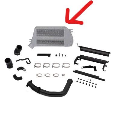 Photo 1 of ***MISSING ALL PARTS EXCEPT FOR THE ONE THE ARROW IS POINTING TO******Mishimoto MMTMIC-WRX-15BSL Top-Mount Intercooler Kit Compatible With Subaru WRX 2015-2021 Silver Cooler, Black Hoses