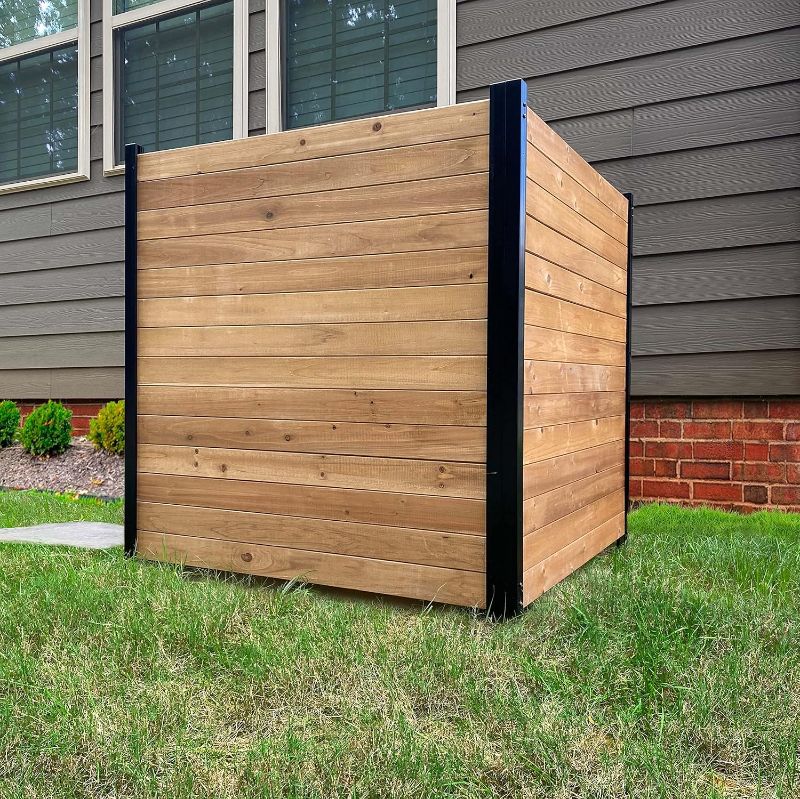 Photo 1 of (no hardware)42in H x 38in W (2 Panels) No Dig Enclo Richmond Cedar Wood Privacy Screen, Ideal Outdoor Privacy Wall, Pool Equipment Enclosure, Trash Can Enclosures, Air Conditioner Fence, EC18008
