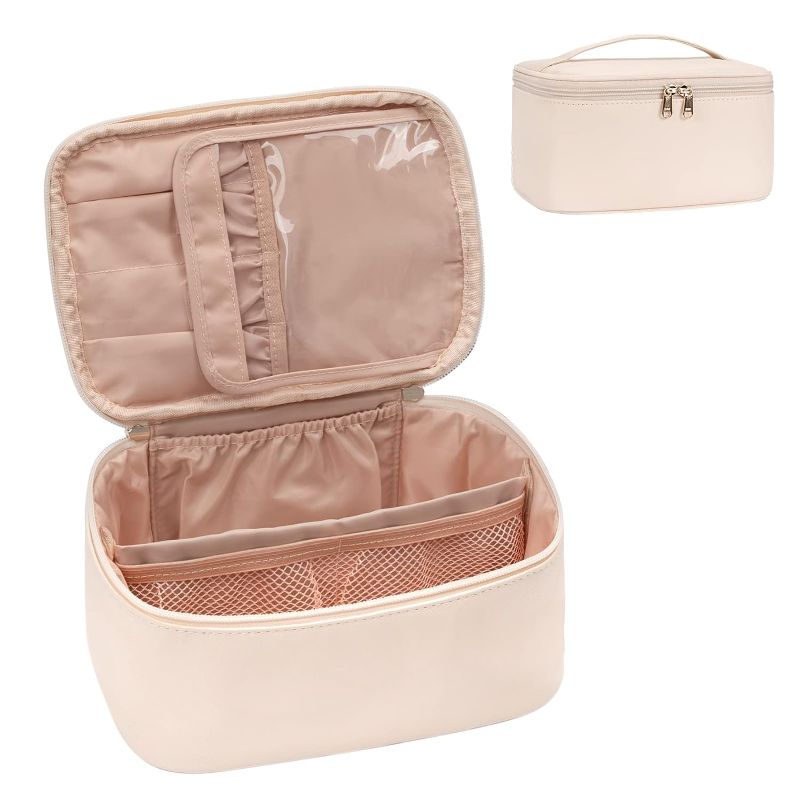 Photo 1 of **BUNDLE OF 3**OCHEAL Large Clear Makeup Bag, Travel Cosmetic Bags for Women Transparent Make Up Bag Organizer with Compartments Cosmetics Toiletries Makeup Case -Rose Gold