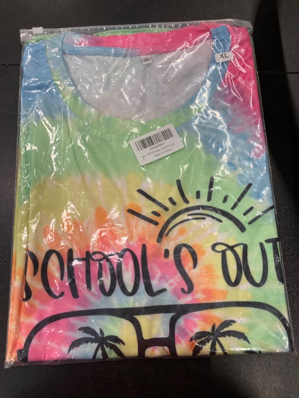 Photo 2 of FYAPHION School Out for Summer Shirts Last Day of School Teacher Shirt End of School Year Appreciation Gift Tie Dye XL