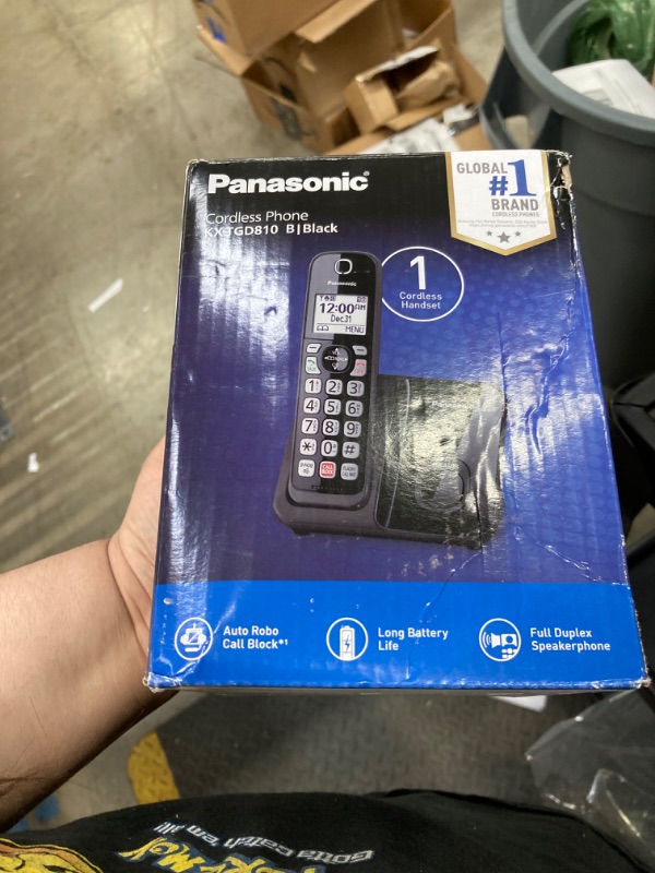 Photo 1 of Panasonic Cordless Phone with Advanced Call Block, Bilingual Caller ID and Easy to Read Large High-Contrast Display, Expandable System with 1 Handset - KX-TGD810B (Black)