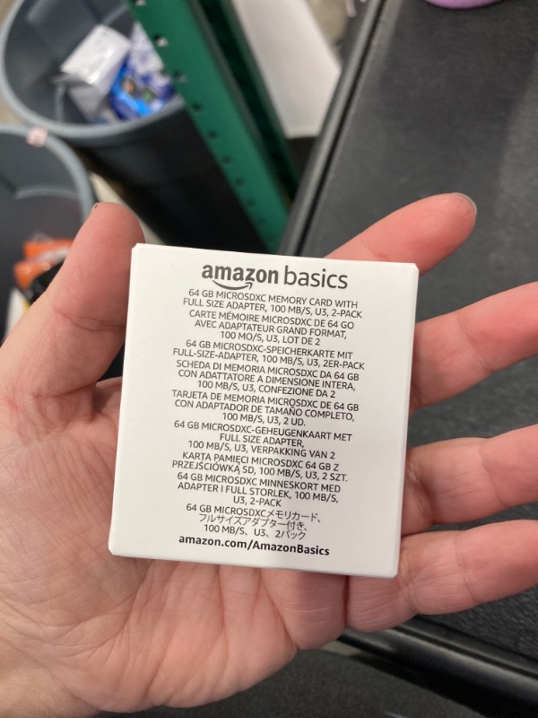 Photo 1 of Amazon Basics MicroSDXC UHS-I Class 10 Memory Card with Full Size Adapter
