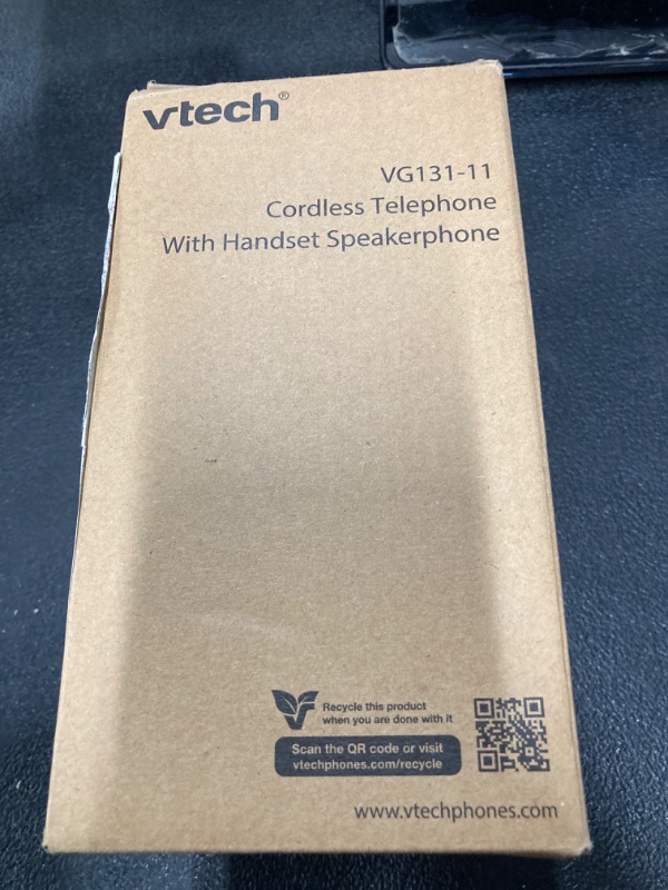 Photo 2 of [New] VTech VG131-11 DECT 6.0 Cordless Phone - Bluetooth Connection, Blue-White Display, Big Buttons, Full Duplex, Caller ID, Easy Wall Mount, 1000ft Range (Black)