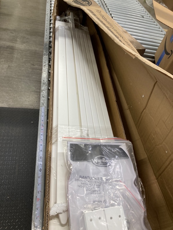 Photo 2 of  Fence Panel Kit, No Dig Fence Panels, White Vinyl Fences for Yard, Temporary Fence for Backyard, White Picket Fence Garden Border, DIY Fence ZP19057
