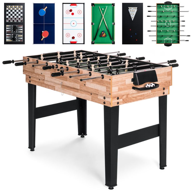 Photo 1 of Best Choice Products 2x4ft 10-in-1 Combo Game Table Set w/ Hockey, Foosball, Pool, Shuffleboard, Ping Pong - Natural
