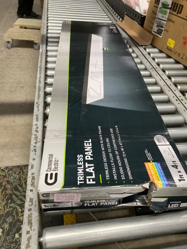 Photo 1 of 1 ft. x 4 ft. Matte Black Integrated LED 4000 Lumens Dimmable Trimless Flat Panel Flush Mount Light, Selectable 5CCT


