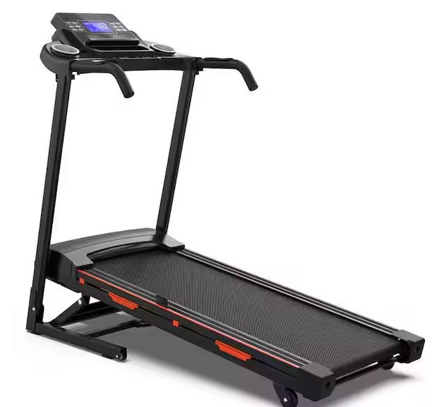 Photo 1 of ***FACTORY SEALED****   3.5 HP Black Steel Foldable Electric Treadmill with Safety Key, LCD Display, Pad/Phone Holder, APP Support and Inclines


