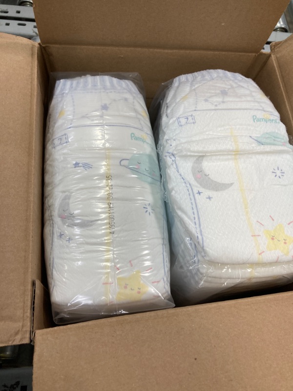 Photo 2 of **a bag is open**Pampers Swaddlers Overnights Diapers - Size 7