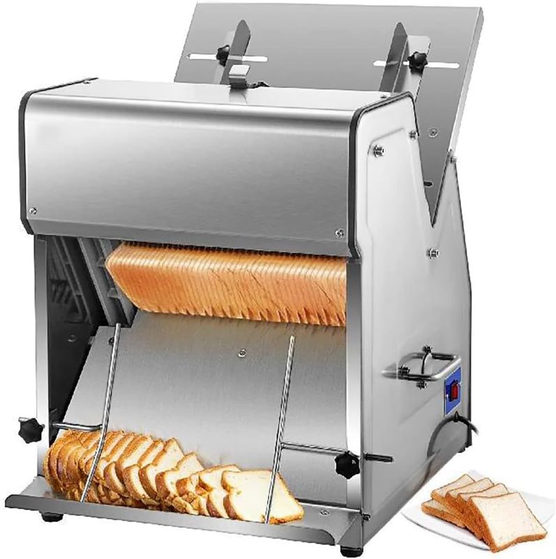 Photo 1 of Commercial Bread Slicer, 15mm Ham Sliced, Electric Meat Slicer for Homemade Bread Fruit Vegetable, Food Slicer for Restaurant