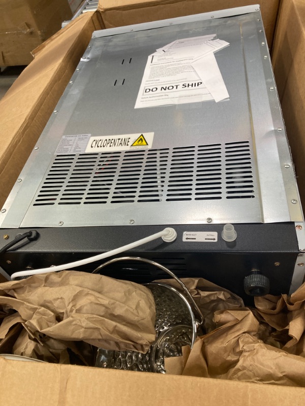 Photo 1 of YITAHOME 2 Way Water Inlet Commercial Ice Maker Machine 100LBS/24H, 33LBS Storage Bin, Tap Water & Top Loading 3-5 Gallon Freestanding Ice Maker with Stainless Steel Ice Scoop Ice Bucket