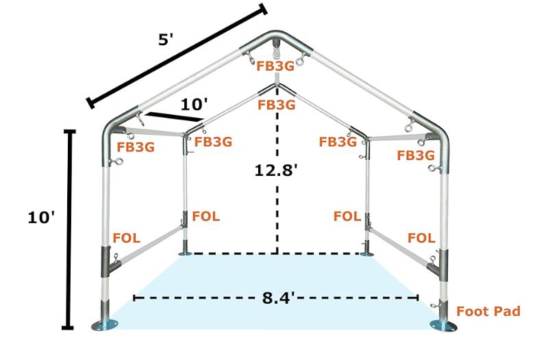 Photo 1 of ** POLES ONLY!!** YITAHOME 20x40 ft Party Tent Outdoor Wedding Event Shelters Heavy Duty Upgraded Galvanized Canopy with Large White Roof, Removable Sidewalls & 4 Storage Bags