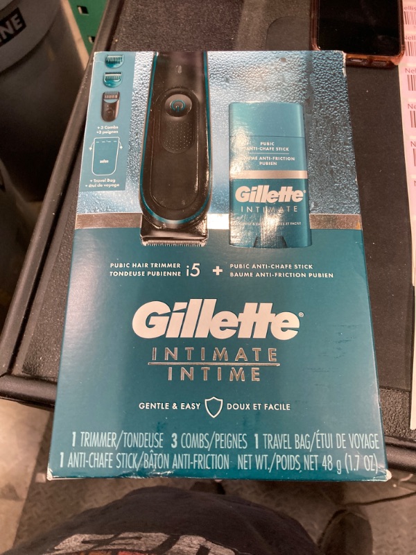 Photo 2 of Gillette Intimate Men’s Pubic Hair Trimmer, SkinFirst Pubic Hair Trimmer For Men, Waterproof, Cordless For Wet/Dry Use, Shaver For Men, Lifetime Sharp Blades, includes Anti Chafe stick, Gift Set