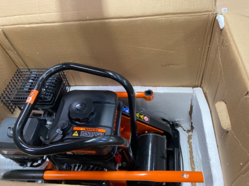 Photo 1 of VEVOR 6.5HP Plate Compactor, 196CC Gas Engine, 4200 lbs Vibratory Compaction Tamper, 22.1x15.9 in Plate Power Jumping Jack Tamper, 5600 VPM Pavement Compactor for Walkways, Asphalts, Paver Landscaping