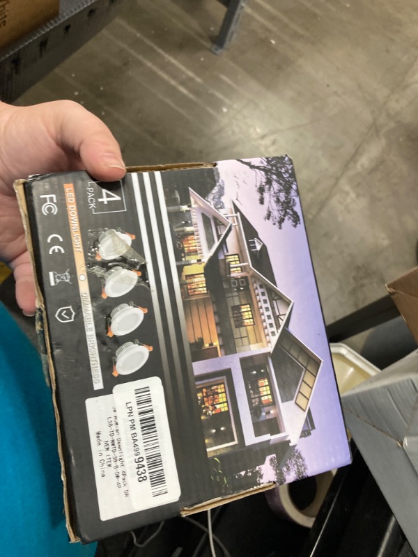 Photo 1 of 2 Inch LED Downlight, Recessed Lighting Dimmable Ceiling Light, 3W, 5500K Daylight White, CRI80 with LED Driver(35W Halogen Equivalent), Black 4 Pack