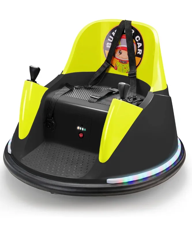 Photo 1 of Bumper Car for Kids 12V with Remote Control Flashing Lights Music DIY Stickers for 1.5-6 Years Old Baby Toddlers Children Electric Ride on Cars Vehicle Toys 66 LBS Weight Capacity, Conform to ASTM Te
