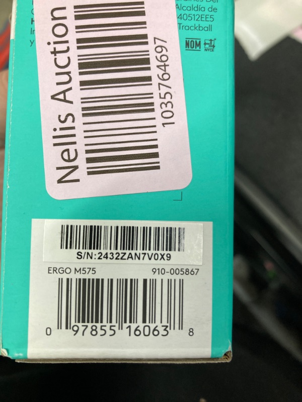 Photo 1 of Logitech ERGO M575 Wireless Trackball Mouse - Easy thumb control, precision and smooth tracking, ergonomic comfort design, for Windows, PC and Mac with Bluetooth and USB capabilities - Graphite