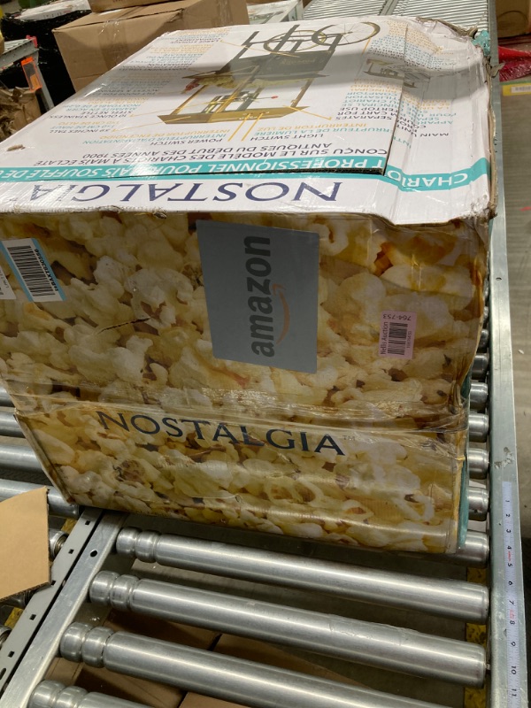 Photo 1 of Nostalgia Popcorn Maker Machine - Professional Cart With 10 Oz Kettle Makes Up to 40 Cups - Vintage Lincoln Popper Popcorn Machine Movie Theater Style - Black