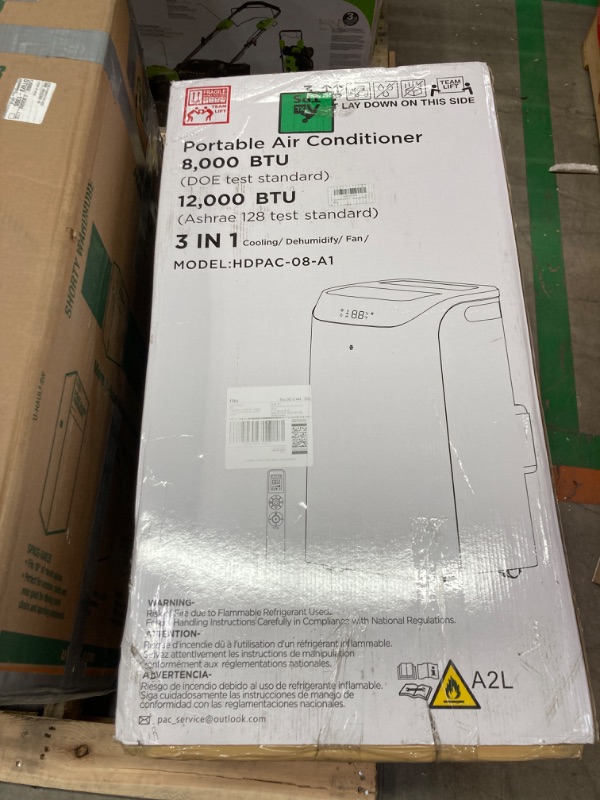 Photo 2 of 12,000 BTU Portable Air Conditioner Cools Up to 500 Sq.Ft, 3-IN-1 Energy Efficient Portable AC Unit with Remote Control & Installation Kits for Large Room, Campervan, Office, Temporary Space