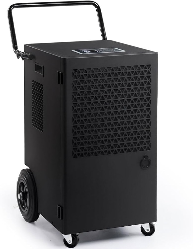 Photo 1 of 170 Pint Commercial Dehumidifier: Portable Heavy Duty Industrial Dehumidifiers with Drain Hose and 1.5 Gallon Water Tank, Large Space up to 8500 Sq. Ft for Basements, Warehouse, R410a, Black