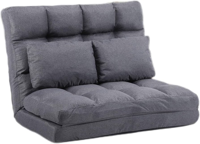 Photo 1 of **MISSING PILLOWS****FLOGUOR Floor Sofa Chair with 2 Pillows,14-Position Adjustable Matress Couch for Adults Folding Lazy Sofa with Removable Cover and Metal Frame,Chaise Lounge Chair for Bedroom Living Room/Apartment