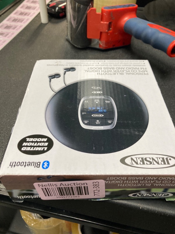 Photo 1 of Jensen Professional Portable CD Player with Bluetooth | CD-R/RW MP3 Playback | FM Radio | Mega Bass Boost | Pro in-Ear Wired Earbuds | (Matte Black Edition)