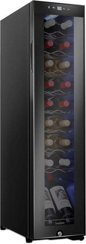 Photo 1 of Ivation 18 Bottle Compressor Wine Cooler Refrigerator w/Lock | Large Freestanding Wine Cellar For Red, White, Champagne or Spark