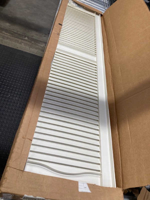 Photo 2 of Builders Edge 14.5W in. Louvered Vinyl Shutters White