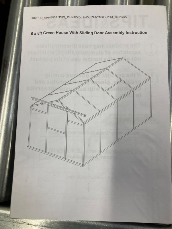 Photo 2 of 6x8 Ft  Polycarbonate Greenhouse Aluminum Hot House for Outdoor 2 Vent Window with Lockable Hinged Door Walk-in Hobby Greenhouse, Garden Backyard Silver