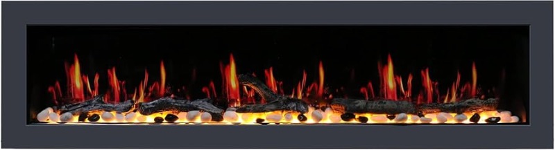 Photo 1 of ***READ COMMENTS***Electric Fireplace Latitude 75" Smart Electric Fireplace with Fireplace App, Crackling Fire Sounds, 5 Unique Nature Flame, Driftwood Logs, River Rocks 