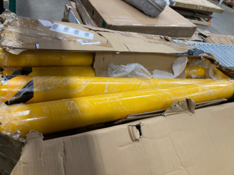 Photo 2 of ***** box of 6 *****VEVOR Safety Bollard, 48 Inch Height Bollard Post, 4.5 Inch Diameter Steel Pipe Safety Bollard Post, Yellow Steel Bollard, Steel Safety Bollard 