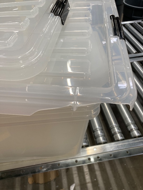 Photo 1 of 
IRIS USA 19 Qt Stackable Plastic Storage Bins with Lids, 3 Pack - BPA-Free, Made in USA - See-Through Organizing Solution, Latches, Durable Nestable...