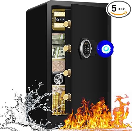 Photo 1 of 6.1 Cu ft Extra Large Home Safe Fireproof Waterproof, Anti-Theft Digital Home Security Safe Box With Hidden Compartment, Separate Lock Box and Led Light (31.5"*16.2"*17.3")