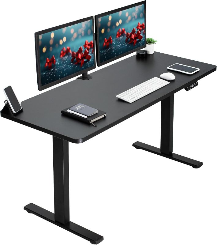 Photo 1 of 
VIVO Electric 60 x 24 inch Standing Desk Workstation, Memory Controller Height Adjustment, 1B Series, One-Piece Black Top, Black Frame, DESK-KIT-1B6B