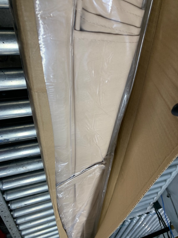 Photo 2 of HOMSHADE 9ft Solar Patio Umbrella - Solar Lights LED Lighted Outdoor Market Table Umbrella, UPF50+ UV Protection with Push Button Tilt, Crank for Pool Deck and Garden (Beige)