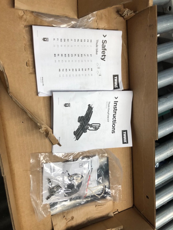 Photo 7 of ***USED - LIKELY MISSING PARTS - UNABLE TO VERIFY FUNCTIONALITY***
Thule EasyFold XT 2 Hitch Bike Rack - E-Bike Compatible - Fits 2" and 1, 1/4" receivers - Tool-Free Installation - Fully Foldable - Easy Trunk Access - Fully Locking - 130lb Load Capacity