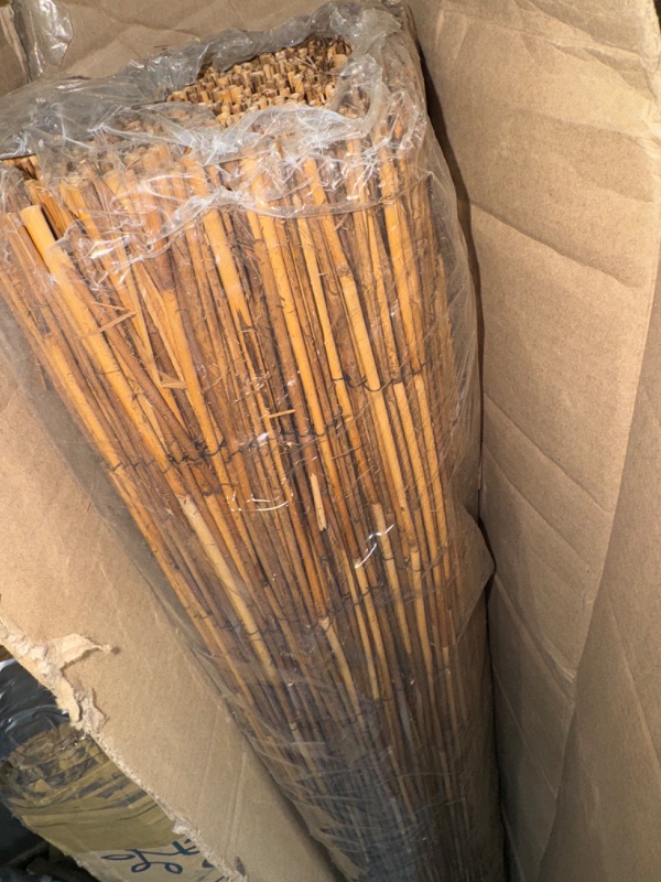Photo 1 of *PRE-OPENED** Backyard X-Scapes Coffee Reed Fencing Decorative Fence for Backyard Reed Garden Fencing 6 ft H x 16 ft L