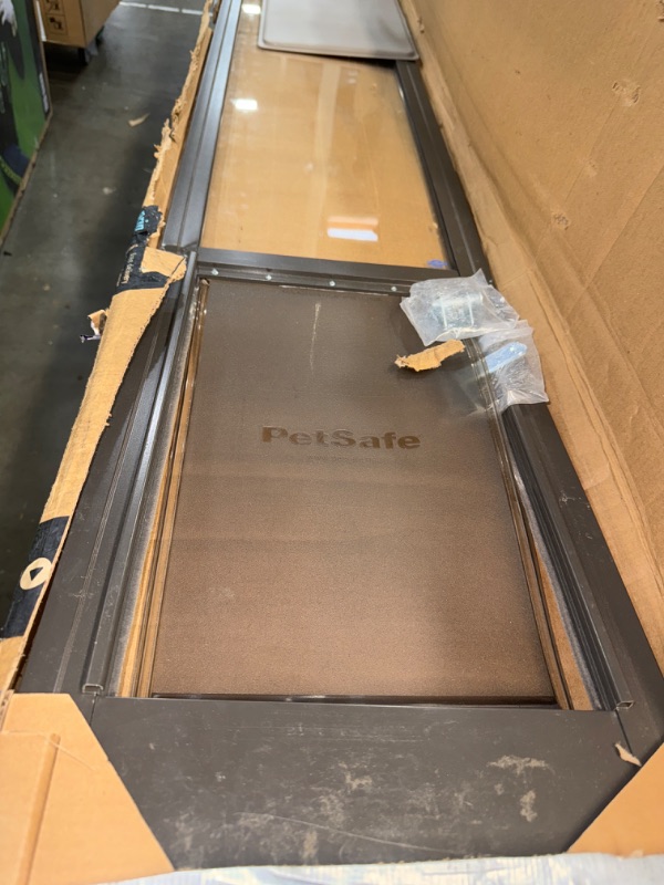 Photo 2 of * PRE-OPENED** PetSafe 1-Piece Sliding Glass Pet Door for Dogs and Cats - Adjustable Height 75 7/8" to 81"- Large, Bronze, No-Cut DIY Install, Aluminum Patio Panel Insert, Great for Renters or Seasonal Installation